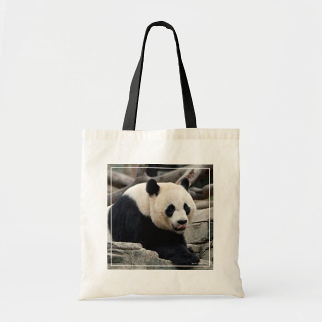 Giant Panda on Rocks Tote Bag (Front)