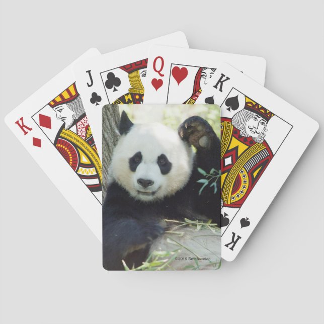 Giant Panda Resting Against Tree Poker Cards (Back)