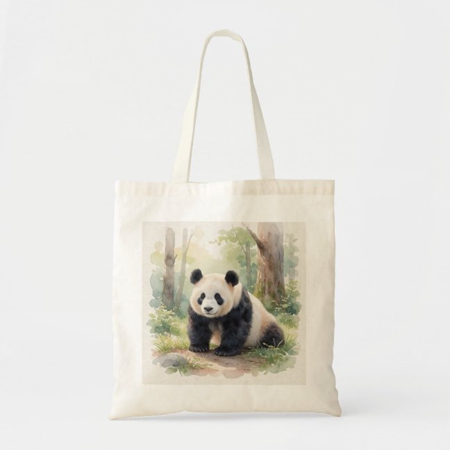 Giant Panda Resting In The Forest Clearing Tote Ba Bag