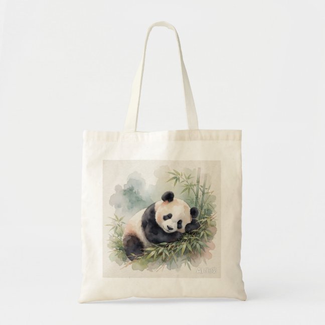 Giant Panda Sleeping At The Misty Mountain Bamboo  Tote Bag