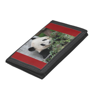 Giant Panda, TriFold Nylon Wallet, Personalized Wallet