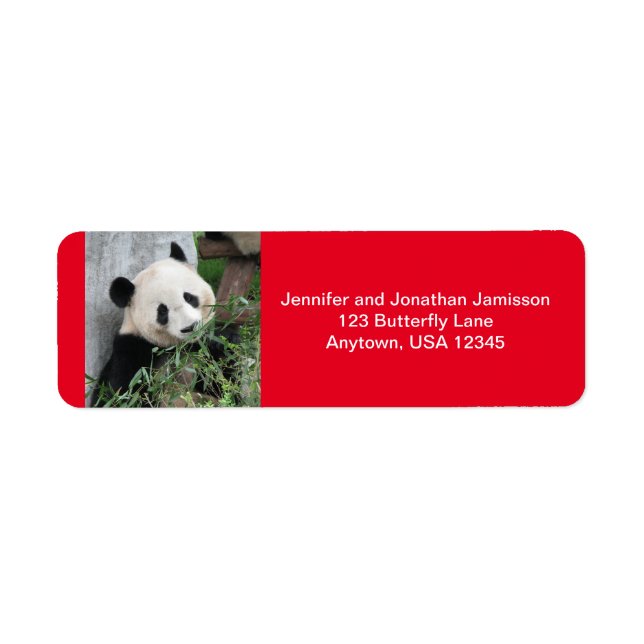 Giant Pandas Red Return Address Label (Front)