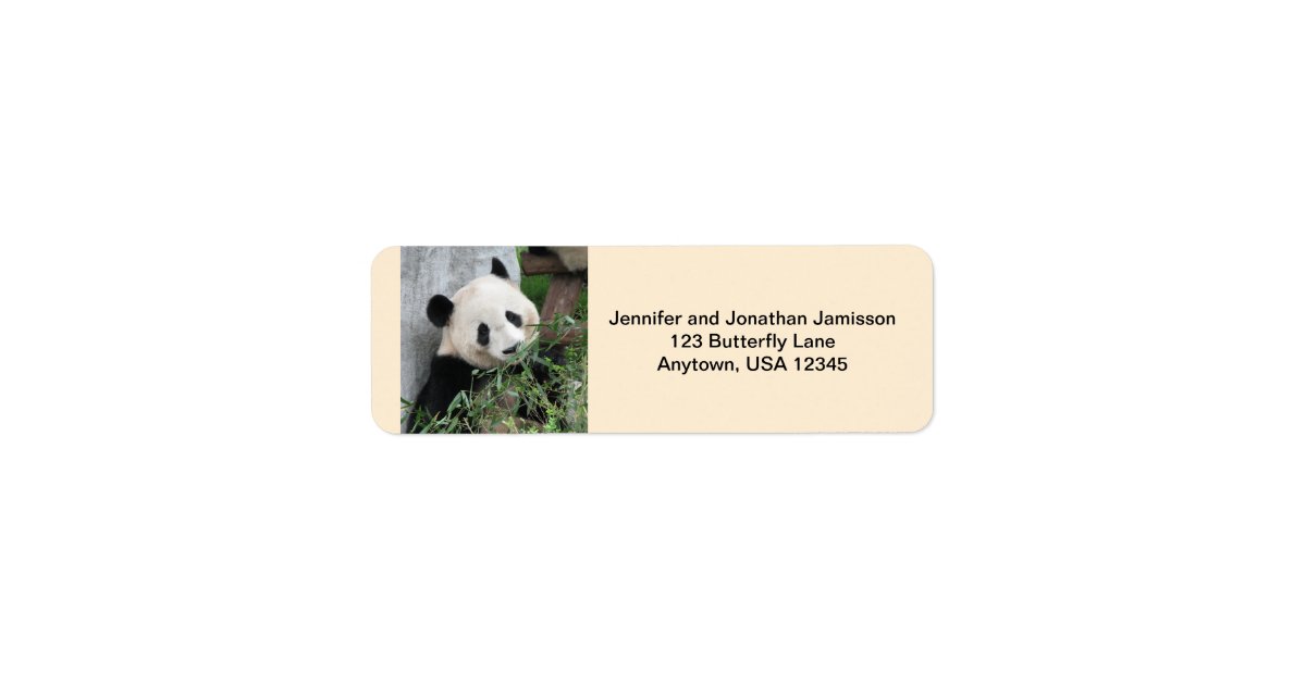 Giant Pandas Return Address Labels, Tan Label | Zazzle