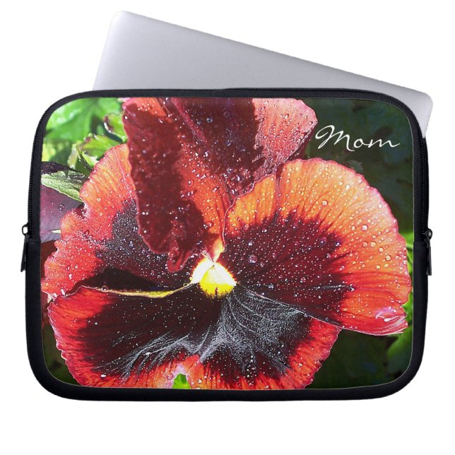 Giant Pansy Flower "Mom" Laptop Sleeve (Front)