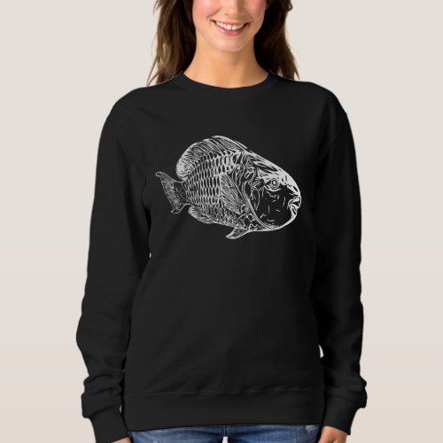 Giant Parrot Table Elegant Vintage Sea Fish Fan 1 Sweatshirt