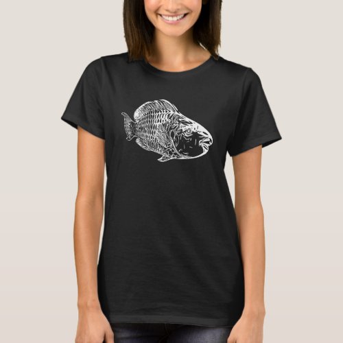 Giant Parrot Table Elegant Vintage Sea Fish Fan 1 T_Shirt