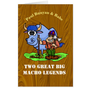 Giant Paul Bunyan & Babe Birthday Greeting Card