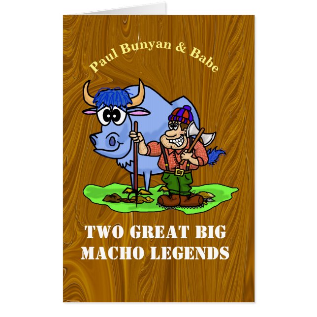Giant Paul Bunyan & Babe Birthday Greeting Card (Front)