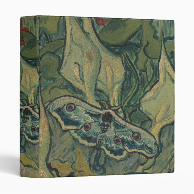 Giant Peacock Moth (1889) by Vincent van Gogh 3 Ring Binder (Front/Spine)