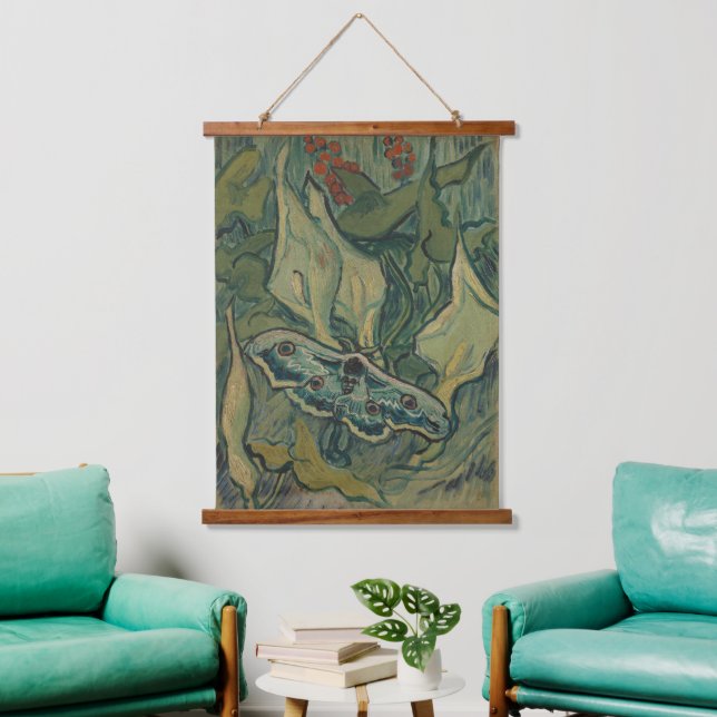 Giant Peacock Moth (1889) by Vincent van Gogh Hanging Tapestry (Living Room)