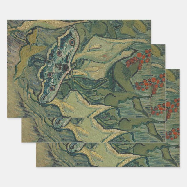 Giant Peacock Moth (1889) by Vincent van Gogh Wrapping Paper Sheets (Set)