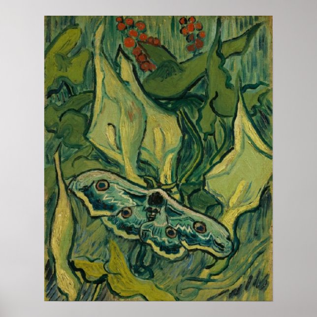 Giant Peacock Moth Vincent van Gogh 1889  Small Poster (Front)