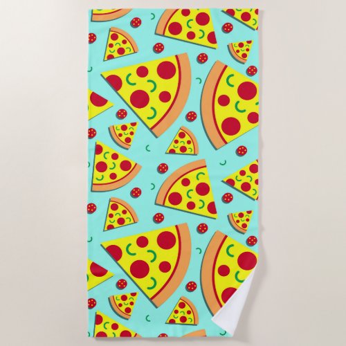 Giant Pepperoni Pizza Pie Slices Beach Towel