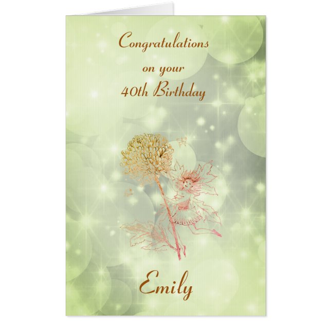 Giant Personalised 40th Birthday Greeting Card (Front)