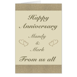 Giant personalised anniversary card from us all