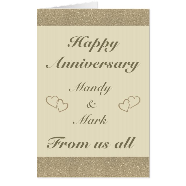 Giant personalised anniversary card from us all (Front)