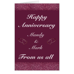 Giant personalised anniversary card from us all