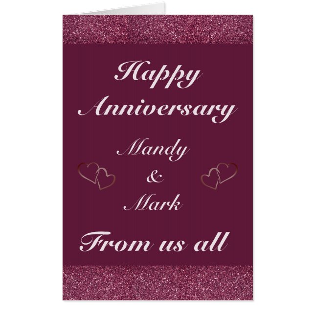 Giant personalised anniversary card from us all (Front)