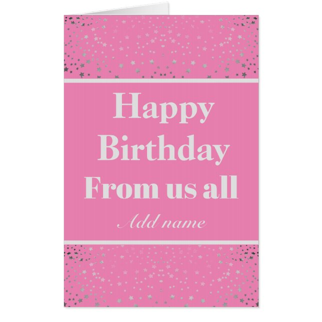 Giant personalised birthday card from us all (Front)