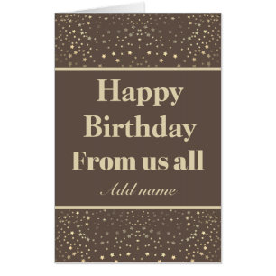 Giant personalised birthday card from us all
