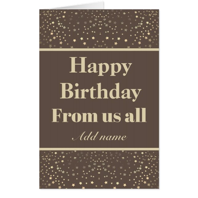 Giant personalised birthday card from us all (Front)