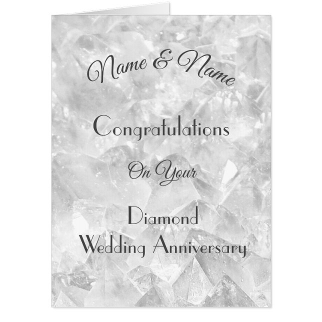 Giant personalised Diamond Anniversary Card (Front)