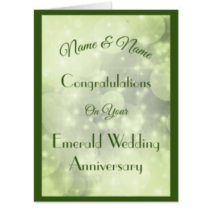 Giant personalised Emerald Anniversary Card