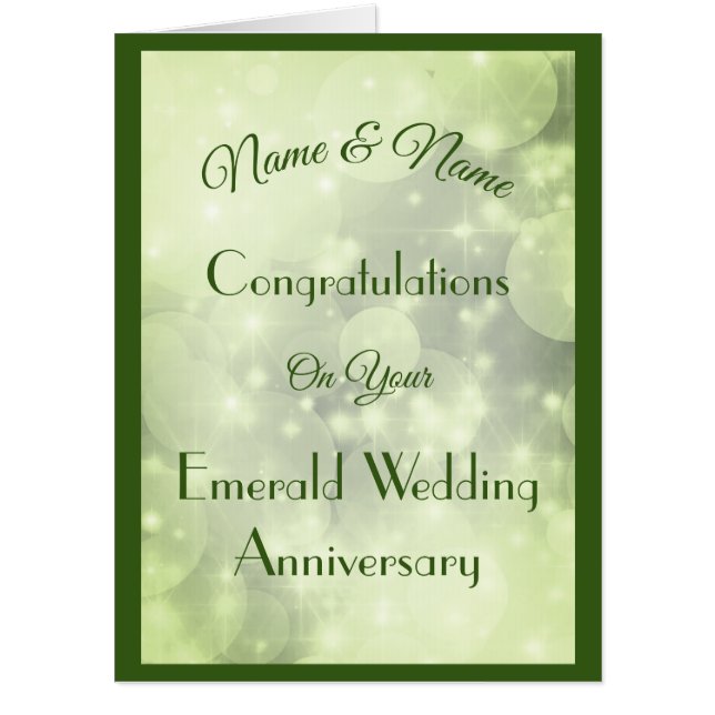 Giant personalised Emerald Anniversary Card (Front)