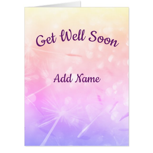Giant Personalised Get Well Soon Card (Front)