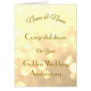 Giant personalised Golden wedding Anniversary Card
