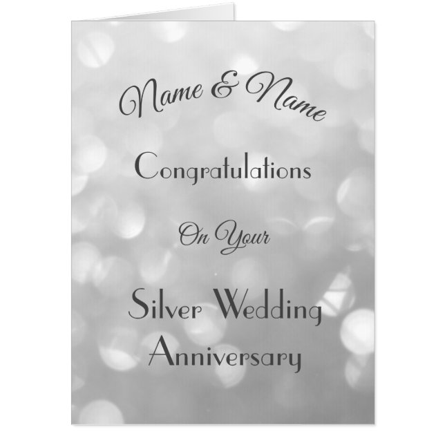 Giant personalised Silver Anniversary Card (Front)