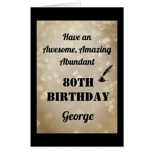 Giant Personalised Sparkly 80th Birthday Card