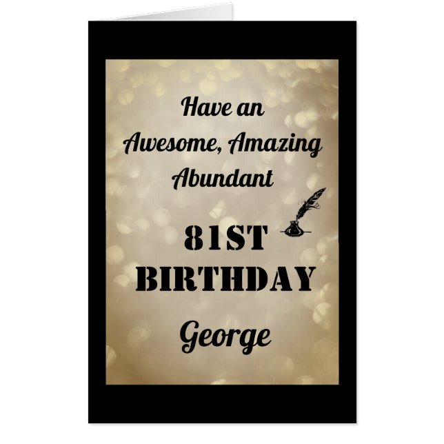 Giant Personalised Sparkly 81st Birthday Card (Front)