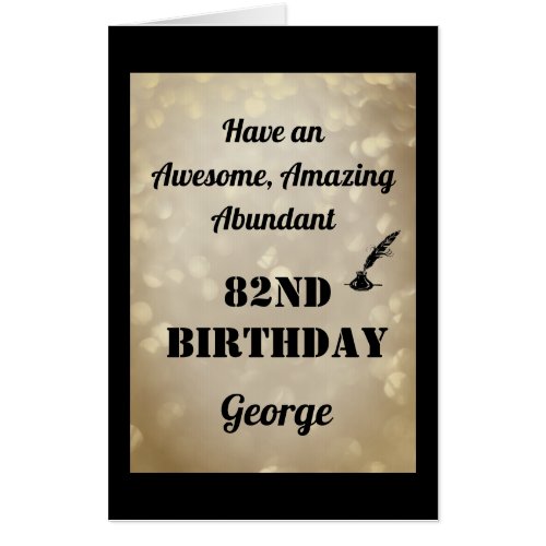 Giant Personalised Sparkly 82nd Birthday Card