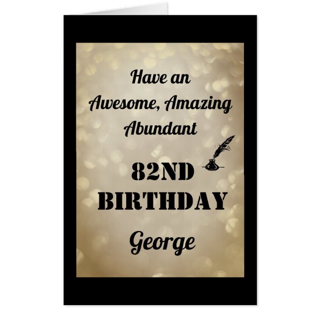 Giant Personalised Sparkly 82nd Birthday Card (Front)