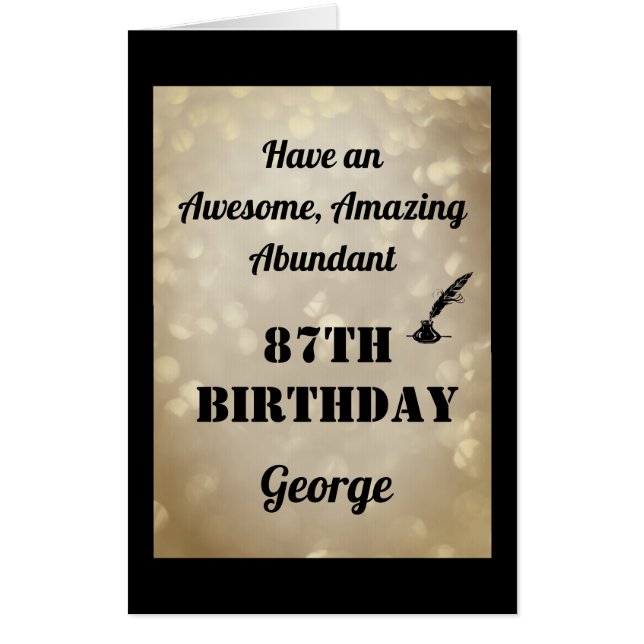 Giant Personalised Sparkly 87th Birthday Card (Front)