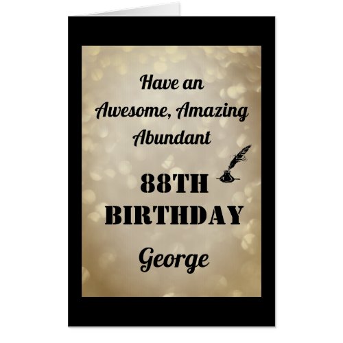 Giant Personalised Sparkly 88th Birthday Card