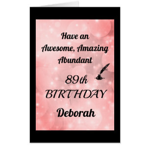 Giant Personalised Sparkly 89th Birthday Card