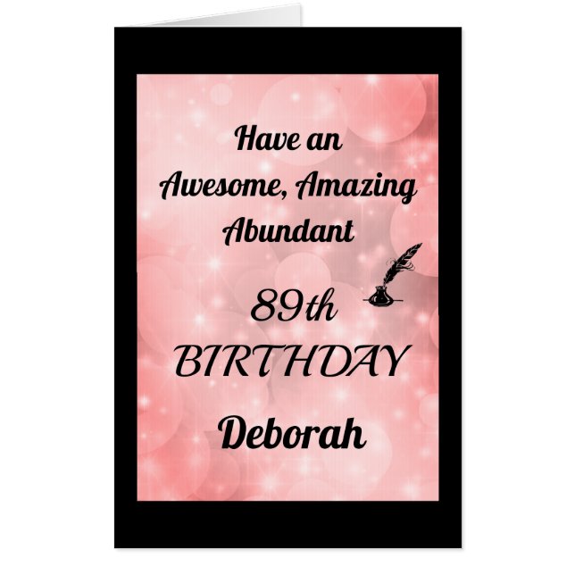 Giant Personalised Sparkly 89th Birthday Card (Front)