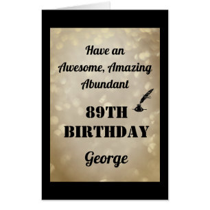 Giant Personalised Sparkly 89th Birthday Card