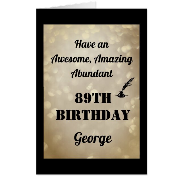 Giant Personalised Sparkly 89th Birthday Card (Front)