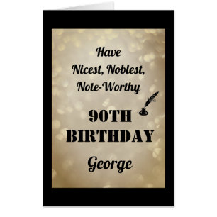 Giant Personalised Sparkly 90th Birthday Card
