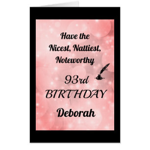 Giant Personalised Sparkly 93rd Birthday Card