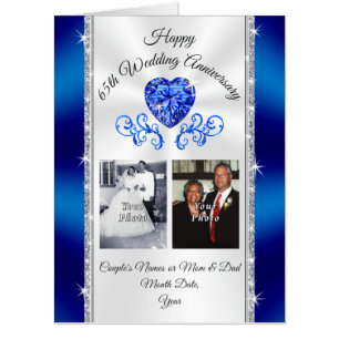 Giant Personalized 65th Wedding Anniversary Card