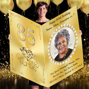 GIANT PHOTO Customized, Happy 85th Birthday Cards, Card