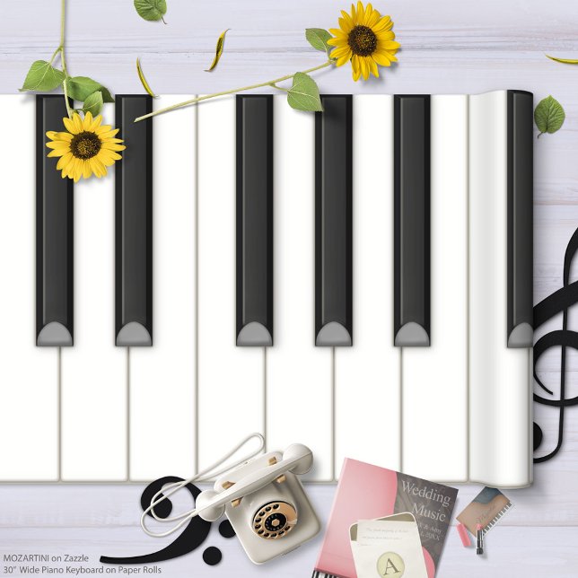 Giant Piano Keyboard on a Roll of Paper (beige) (Roll out your own big 30 in. piano keyboard to make murals, posters, teaching diagrams, and more.)