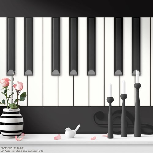 Giant Piano Keyboard on a Roll of Paper black