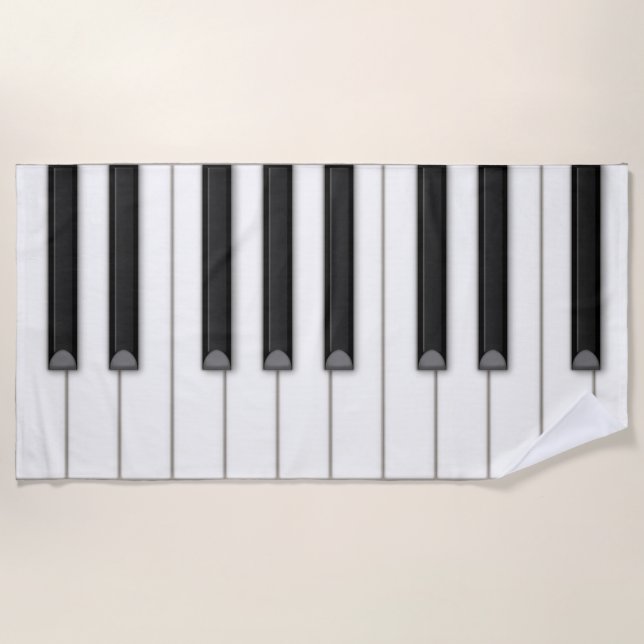 Giant Piano Keys Music Beach Towel (Front)
