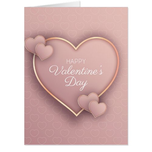 Giant Pink and Gold Photo Valentines Card