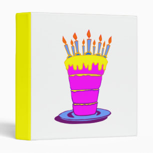 Giant Pink Birthday Cake Binder